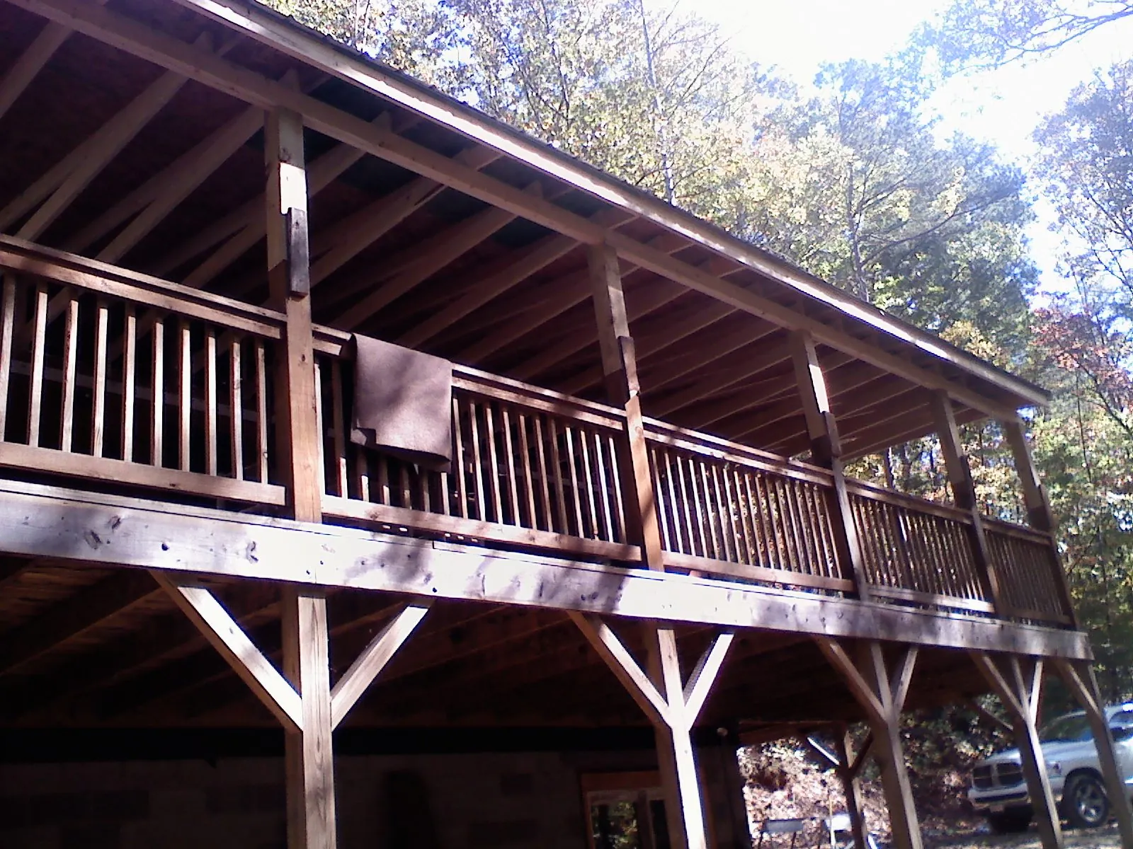 Timber framing under a new elevated porch and deck — Roof Leak Repair in Browns Mills by Roofing Brothers